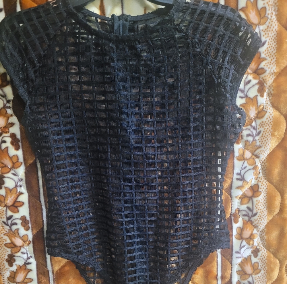 Black Mesh Bodysuit